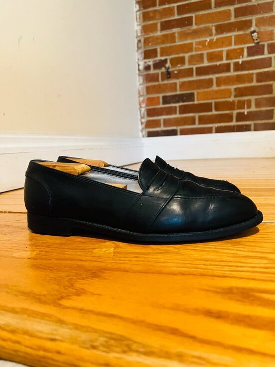 Alden Model 681 Full Strap Loafers in Black Calfskin Men Size US 9.5 D main image 9